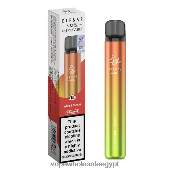 2R86DB270 - Disposable Vape Cairo التفاح والخوخ ELFBAR 600V2 20 ملغ