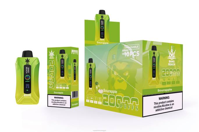 Bang Beach 20000 سحبة فيب شاشة سمارت R88P1 - Vape Wholesale Egypt التفاح الحامض