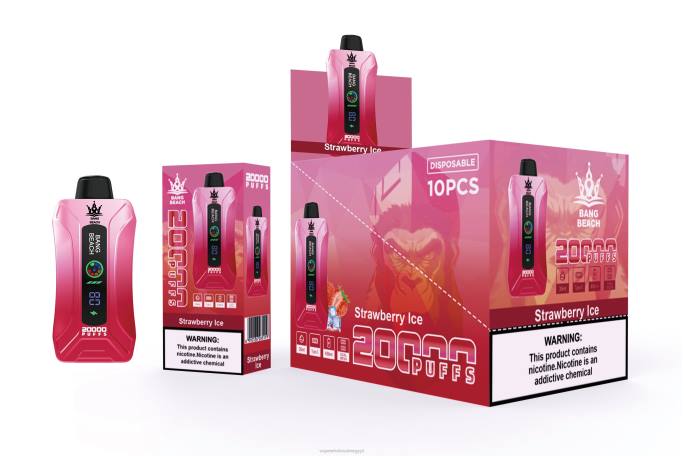 Bang Beach 20000 سحبة فيب شاشة سمارت R88P6 - Vape مصر جليد الفراولة