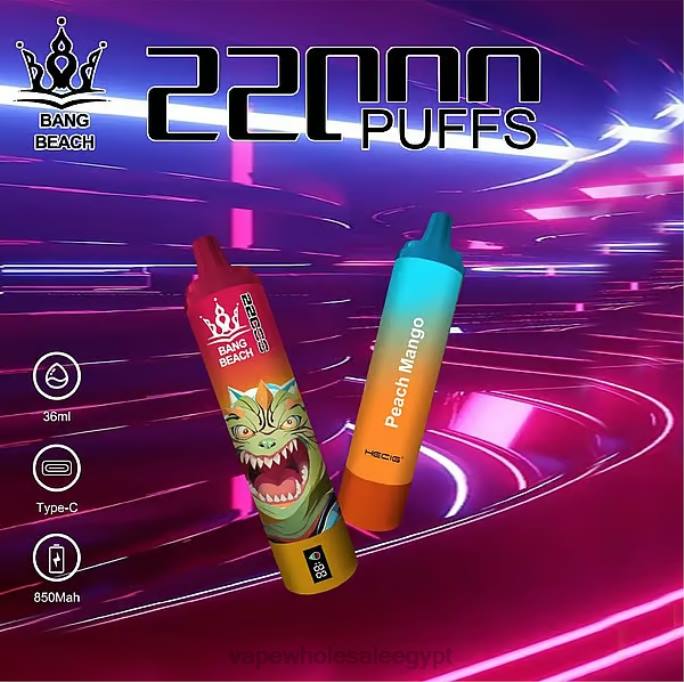 Bang Beach شاشة سمارت 22000 نفخة R88P24 - شراء Vape بالجملة مانجو خوخ