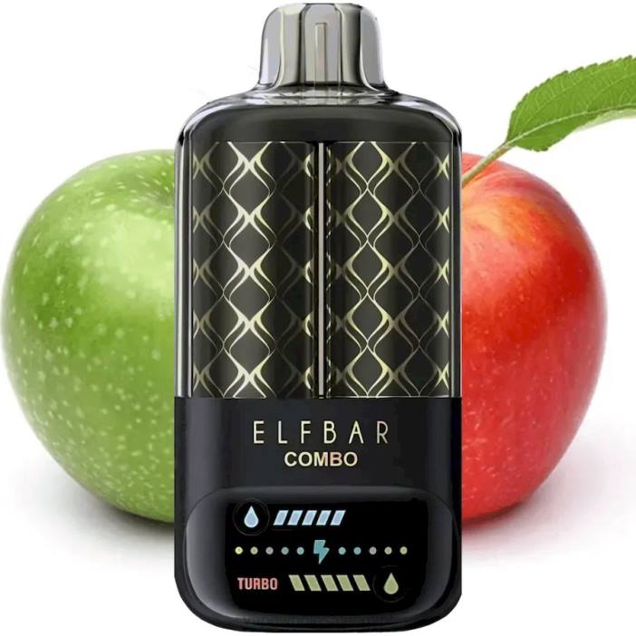 Elf Bar Combo 25000 - 442D3 تفاح أخضر وتفاحة مزدوجة شيشة شراء Vape بالجملة