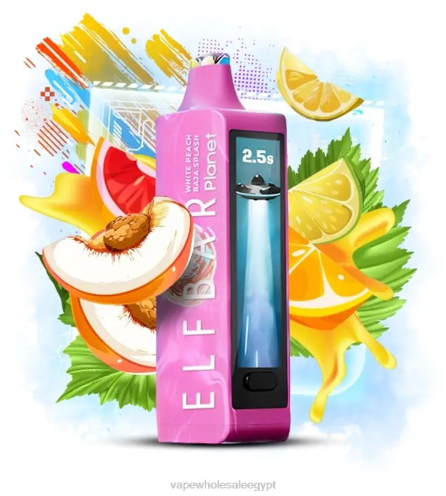 Elf Bar Planet 25000 - 442D20 دفقة باجا الخوخ الأبيض Vape بالجملة