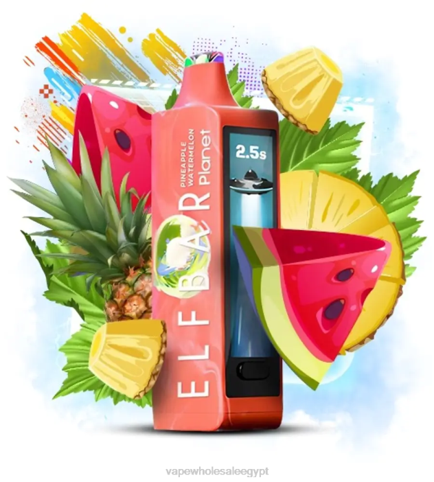 Elf Bar Planet 25000 - 442D25 الأناناس والبطيخ Vape مصر الجديدة