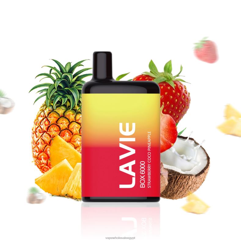 LAVIE BOX 6000 نفث 88XF6205 | Vape مصر الجديدة فراولة كوكو وأناناس