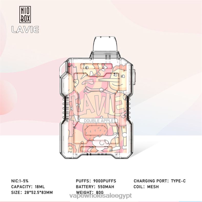 LAVIE NIO BOX 9000 نفث 88XF6195 | Vape مصر تفاحة مزدوجة