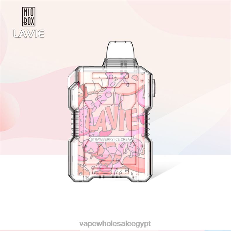 LAVIE NIO BOX 9000 نفث 88XF6196 | Vape مصر الجديدة آيس كريم الفراولة