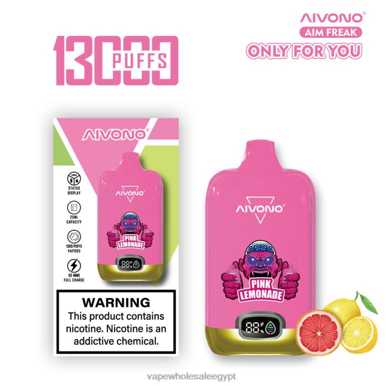 Aivono AIM FREAK 13000 عصير الليمون الوردي - R6RTR249 Vape مصر