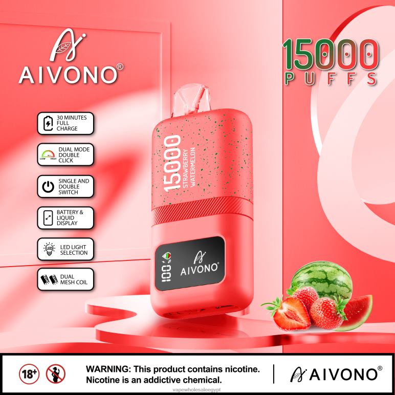 Aivono AIM magic 15000 الفراولة والبطيخ - R6RTR58 Cairo Vape Shop