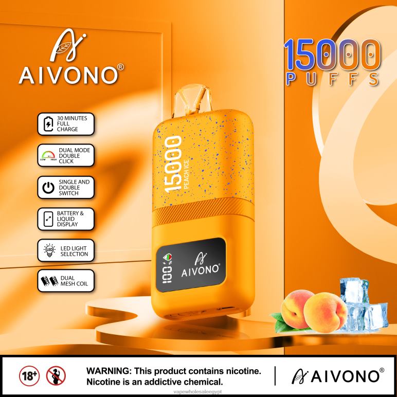 Aivono AIM magic 15000 جليد الخوخ - R6RTR59 Disposable Vape Cairo