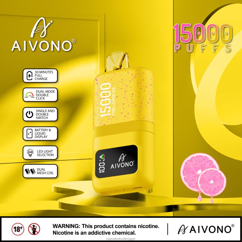 Aivono AIM magic 15000 ثلج ليمون وردي - R6RTR61 Vape مصر الجديدة