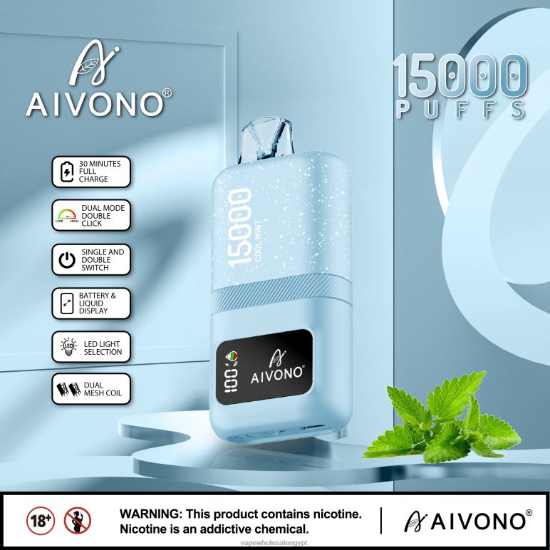 Aivono AIM magic 15000 نعناع بارد - R6RTR62 Disposable Vape مصر