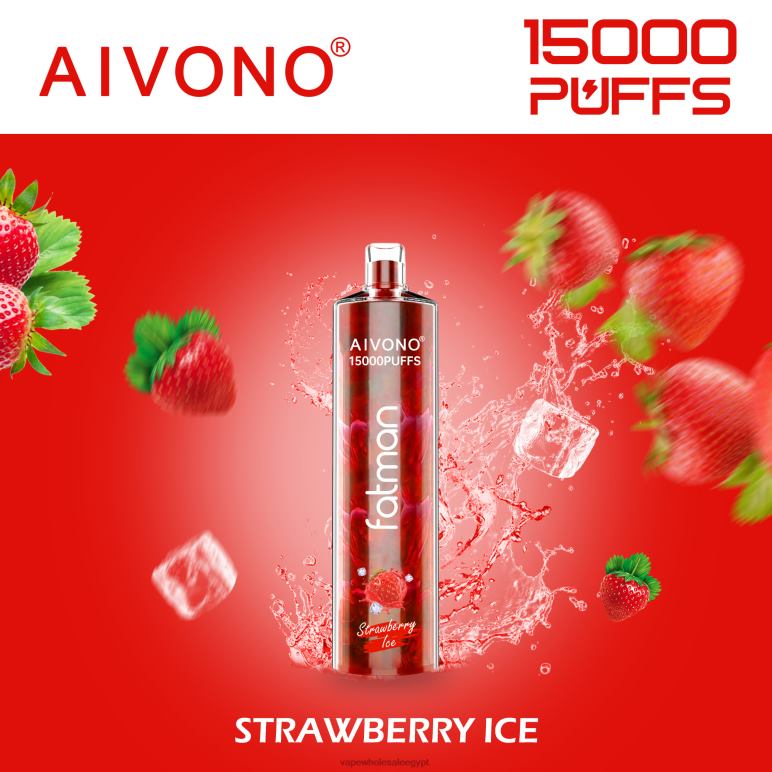 Aivono FATMAN 15000 جليد الفراولة - R6RTR11 Vape بالجملة