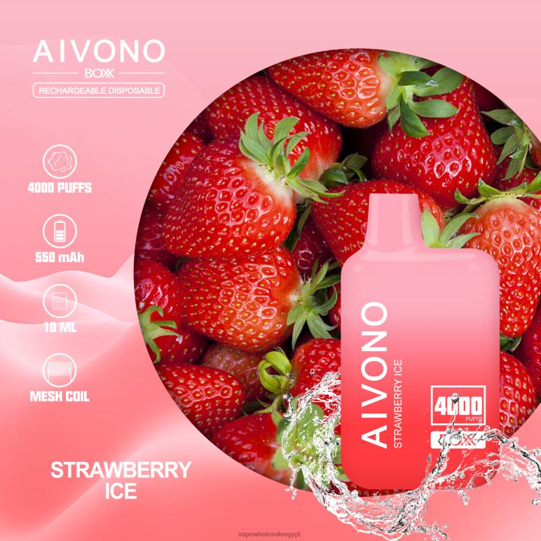 Aivono AIM BOXX 4000 جليد الفراولة - R6RTR226 Vape Wholesale Egypt