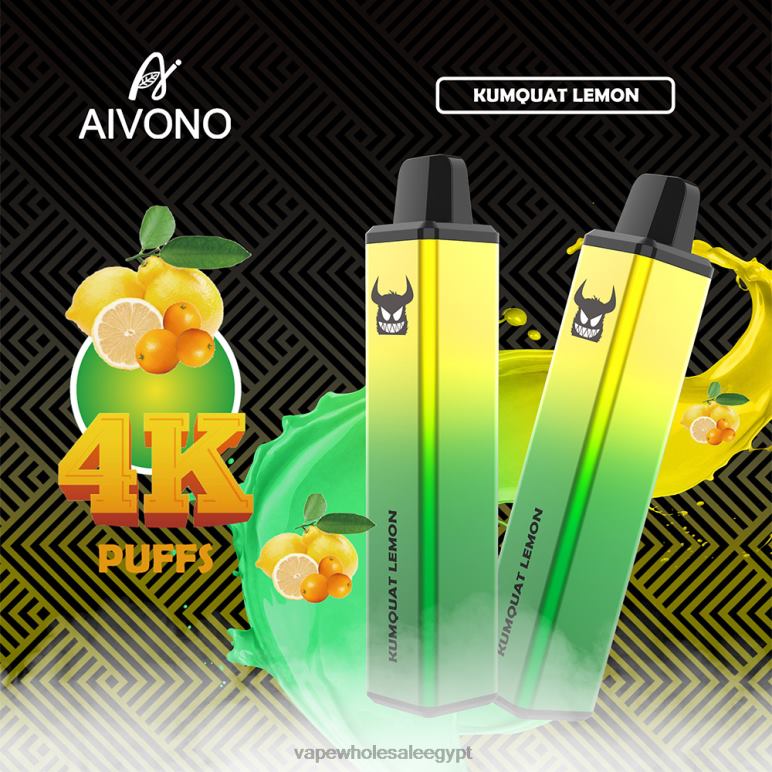 Aivono AIM FREAK 4000 برتقال ذهبي ليمون - R6RTR256 Cairo Vape Shop