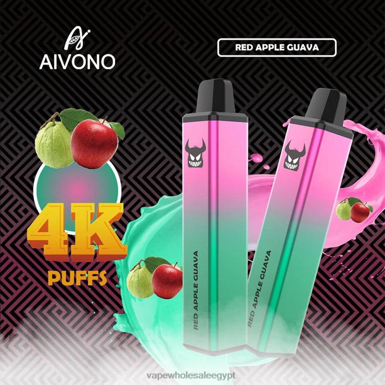 Aivono AIM FREAK 4000 جوافة تفاح أحمر - R6RTR257 Disposable Vape Cairo