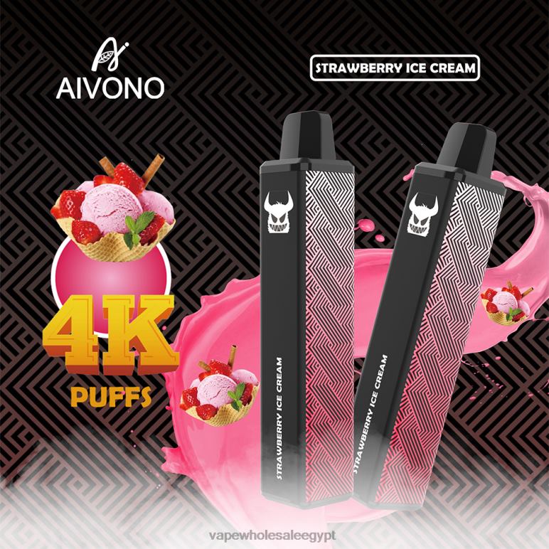 Aivono AIM FREAK 4000 آيس كريم الفراولة - R6RTR263 Vape بالجملة