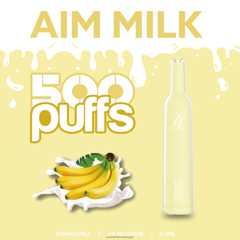 Aivono AIM MILK 500 حليب الموز - R6RTR275 Disposable Vape Cairo