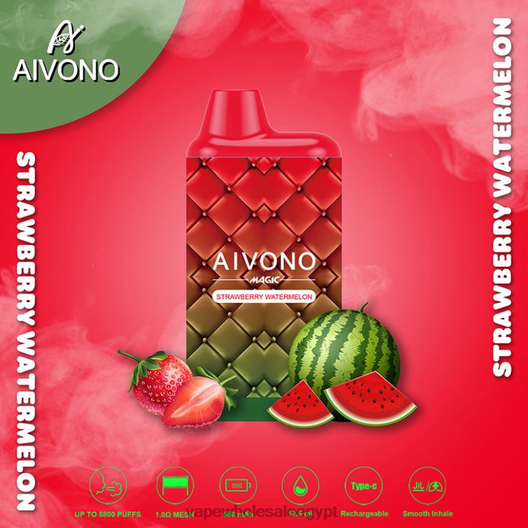 Aivono AIM MAGIC 5800 علبة سجائر بالفم الفراولة والبطيخ - R6RTR99 Vape Store مصر