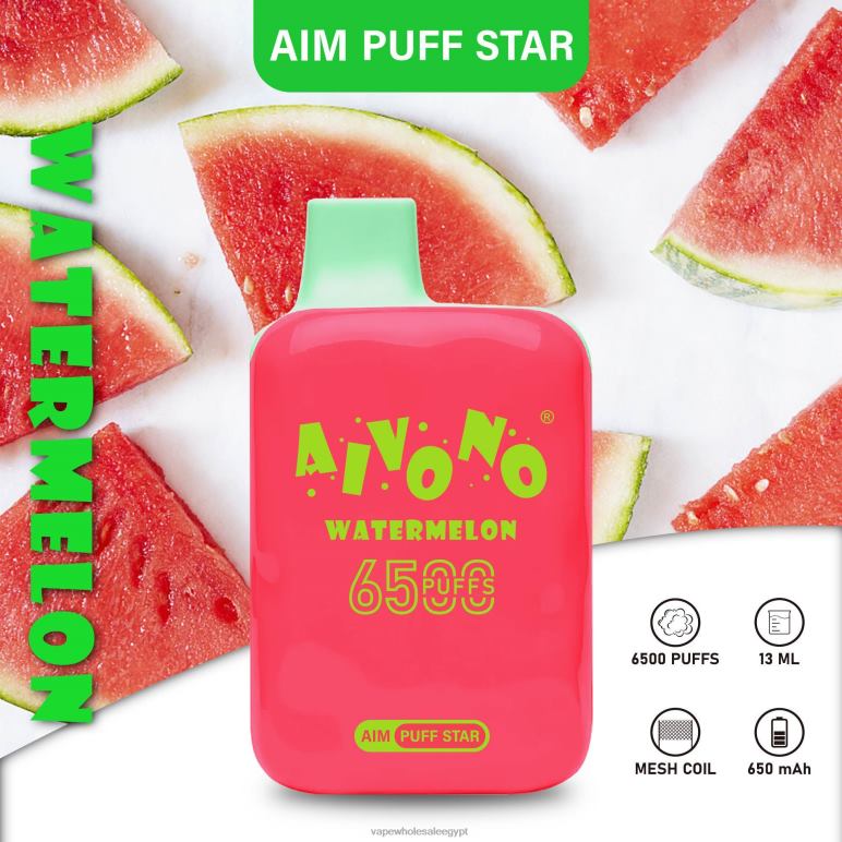 Aivono AIM PUFF STAR 6500 بطيخ - R6RTR291 شراء Vape بالجملة