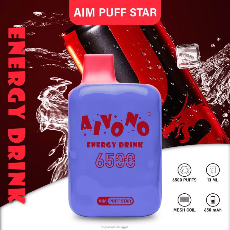 Aivono AIM PUFF STAR 6500 مشروب الطاقة - R6RTR293 Disposable Vape Cairo