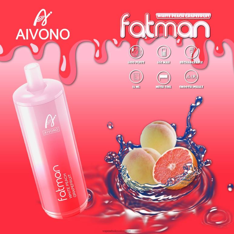 Aivono FATMAN 6800 الجريب فروت - R6RTR25 Vape مصر الجديدة