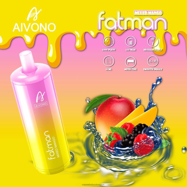 Aivono FATMAN 6800 مانجو مختلطة - R6RTR26 Disposable Vape مصر