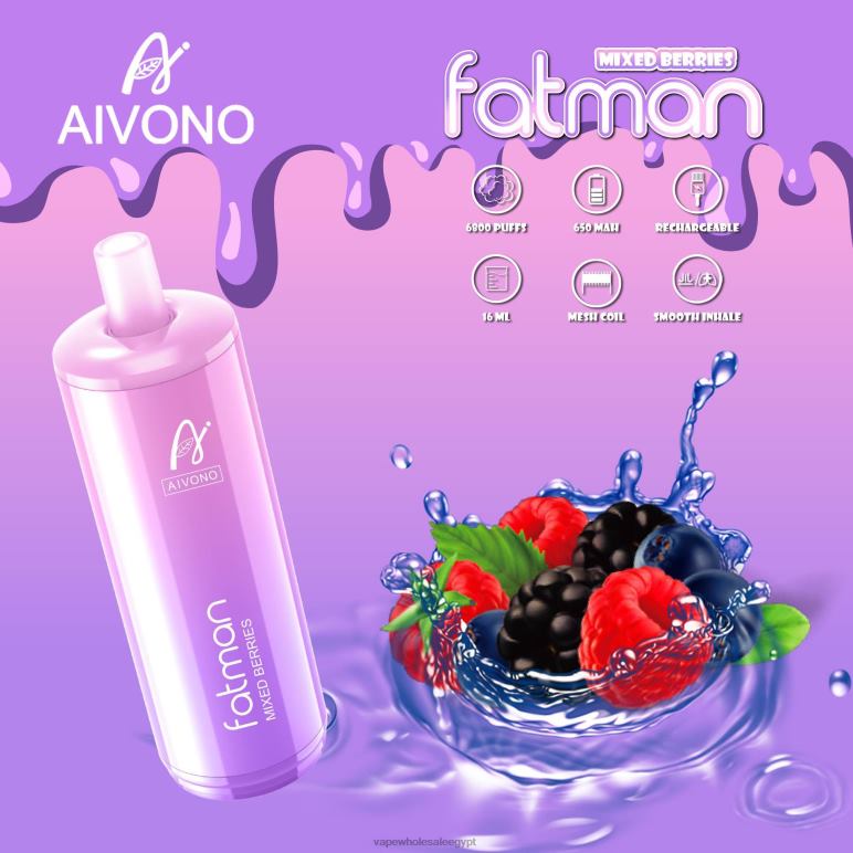 Aivono FATMAN 6800 التوت المختلط - R6RTR27 Vape Store مصر