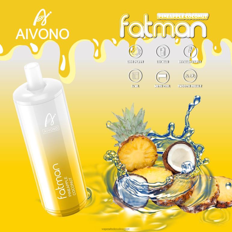 Aivono FATMAN 6800 جوز الهند الأناناس - R6RTR29 Vape بالجملة