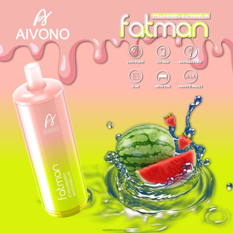 Aivono FATMAN 6800 الفراولة والبطيخ - R6RTR30 شراء Vape بالجملة