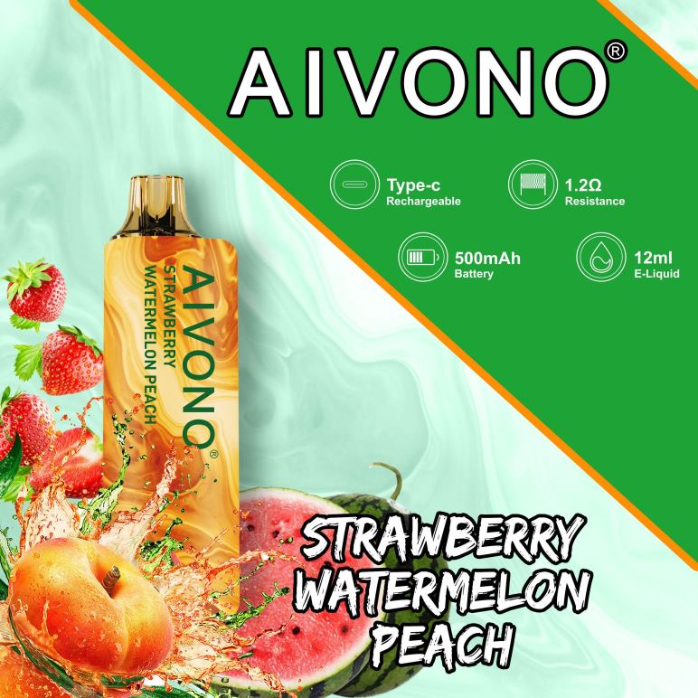 Aivono AIM GUN 7000 الفراولة والبطيخ والخوخ - R6RTR108 Vape Store مصر