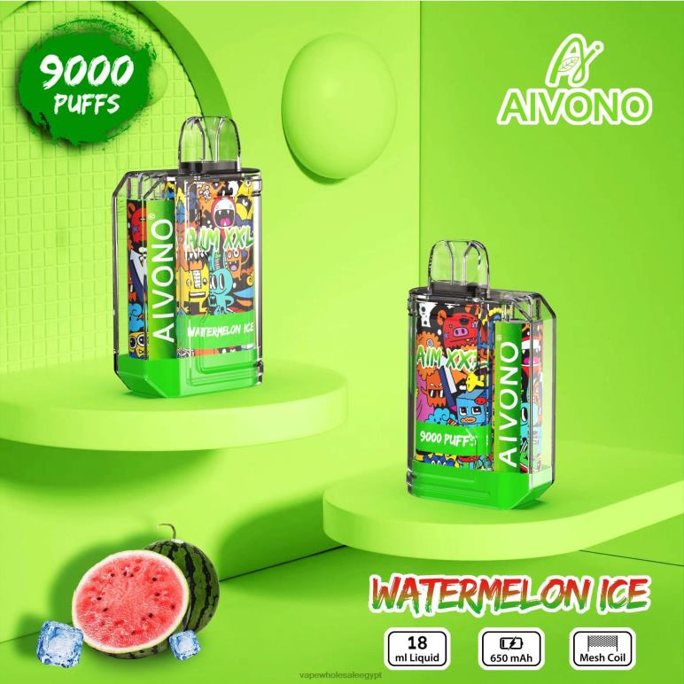 Aivono AIM XXL 9000 ملصق فم شفاف ثلج البطيخ - R6RTR48 شراء Vape بالجملة