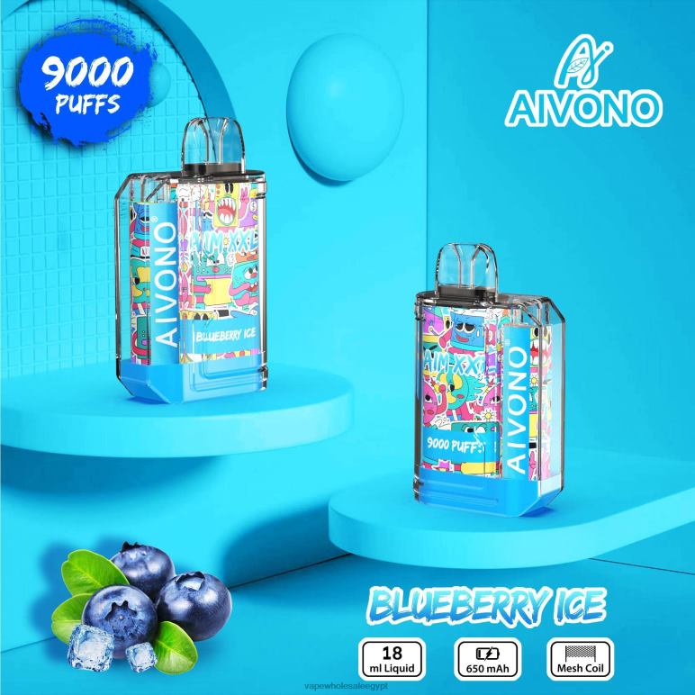 Aivono AIM XXL 9000 ملصق فم شفاف جليد التوت - R6RTR50 Disposable Vape Cairo