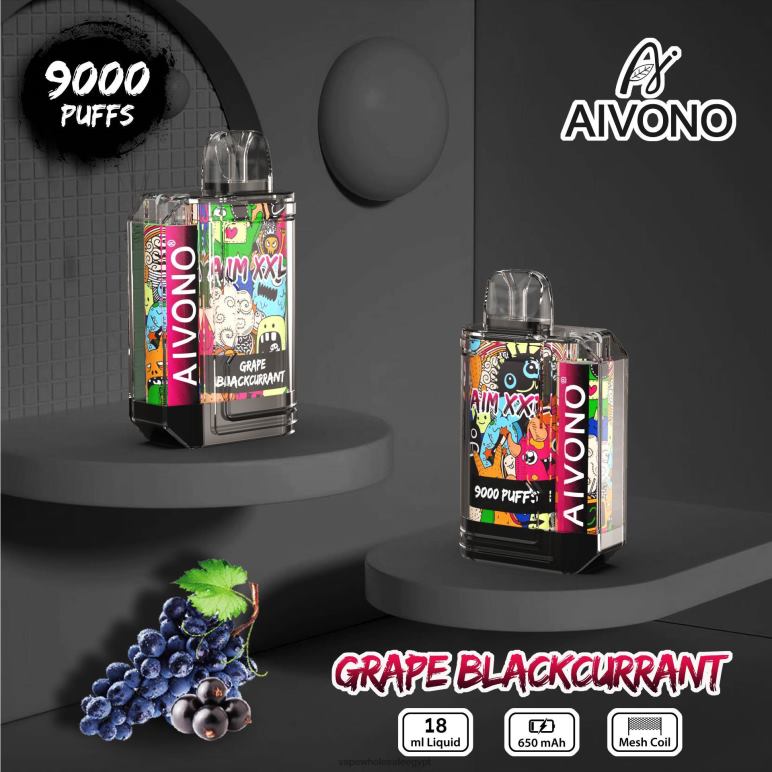 Aivono AIM XXL 9000 ملصق فم شفاف العنب عنب الثعلب - R6RTR56 Vape بالجملة