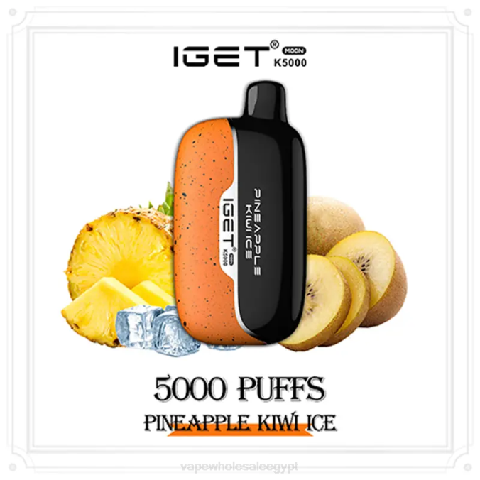 Vape بالجملة 2JBJ14 أناناس كيوي مثلج IGET Moon k5000