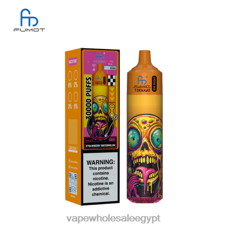 Disposable Vape مصر 24VB228 الفراولة والبطيخ Fumot Tornado موسيقى 30 ألف