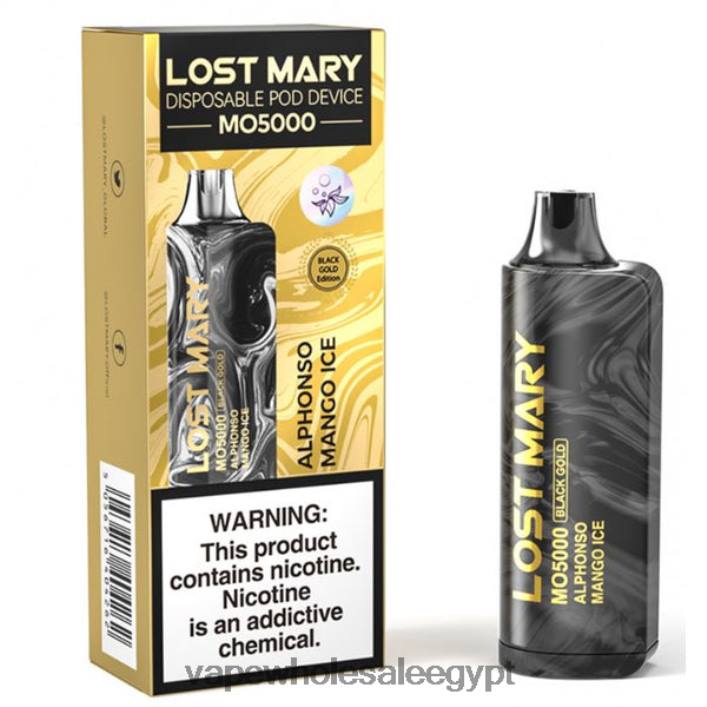 2R86DB342 - Vape مصر الجديدة ألفونسو مانجو مثلج LOST MARY MO5000 الذهب الأسود 10 مل