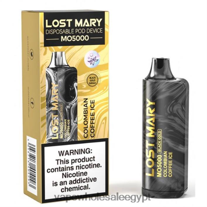 2R86DB344 - Vape Store مصر ثلج القهوة الكولومبية LOST MARY MO5000 الذهب الأسود 10 مل