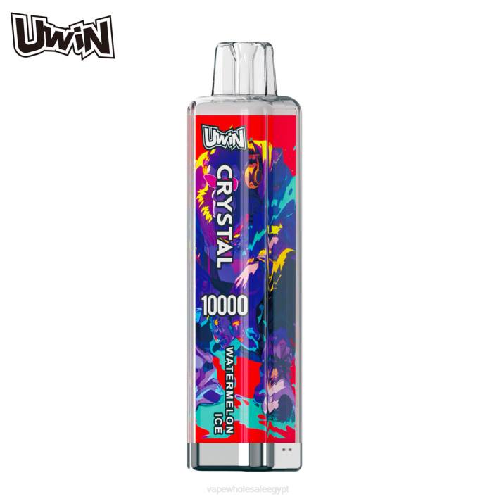 Disposable Vape Cairo ثلج البطيخ - UWIN CRYSTAL 10000 سيجارة يمكن التخلص منها 6DFR5