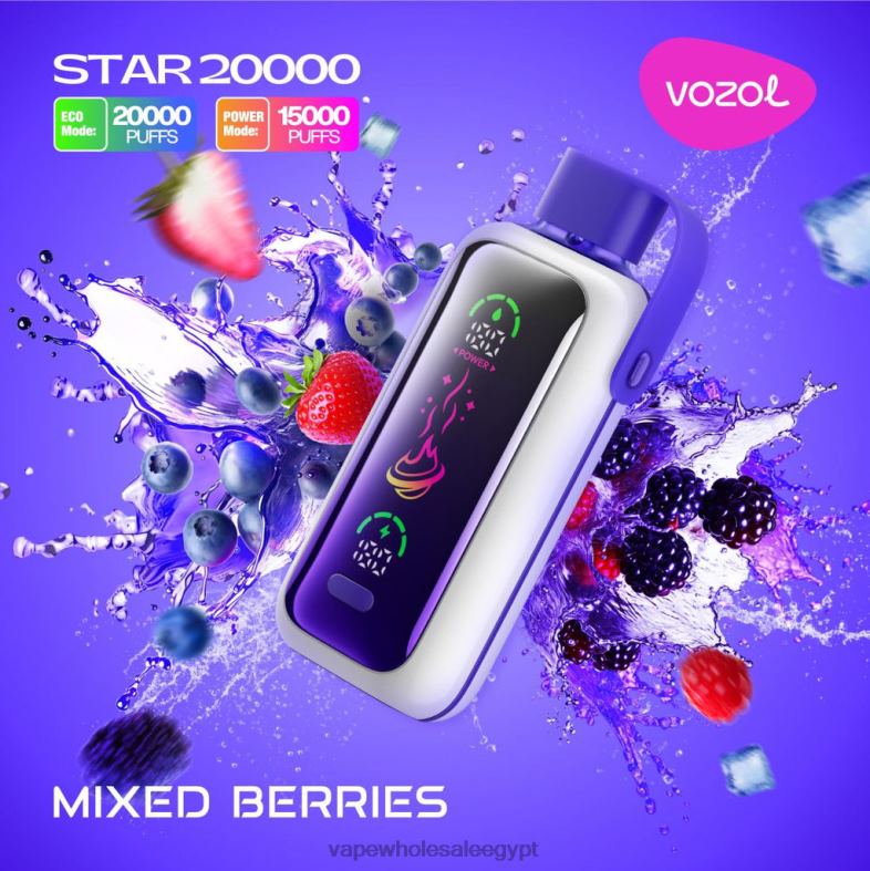 Disposable Vape Cairo التوت المختلط 8HT8014 VOZOL STAR 20000